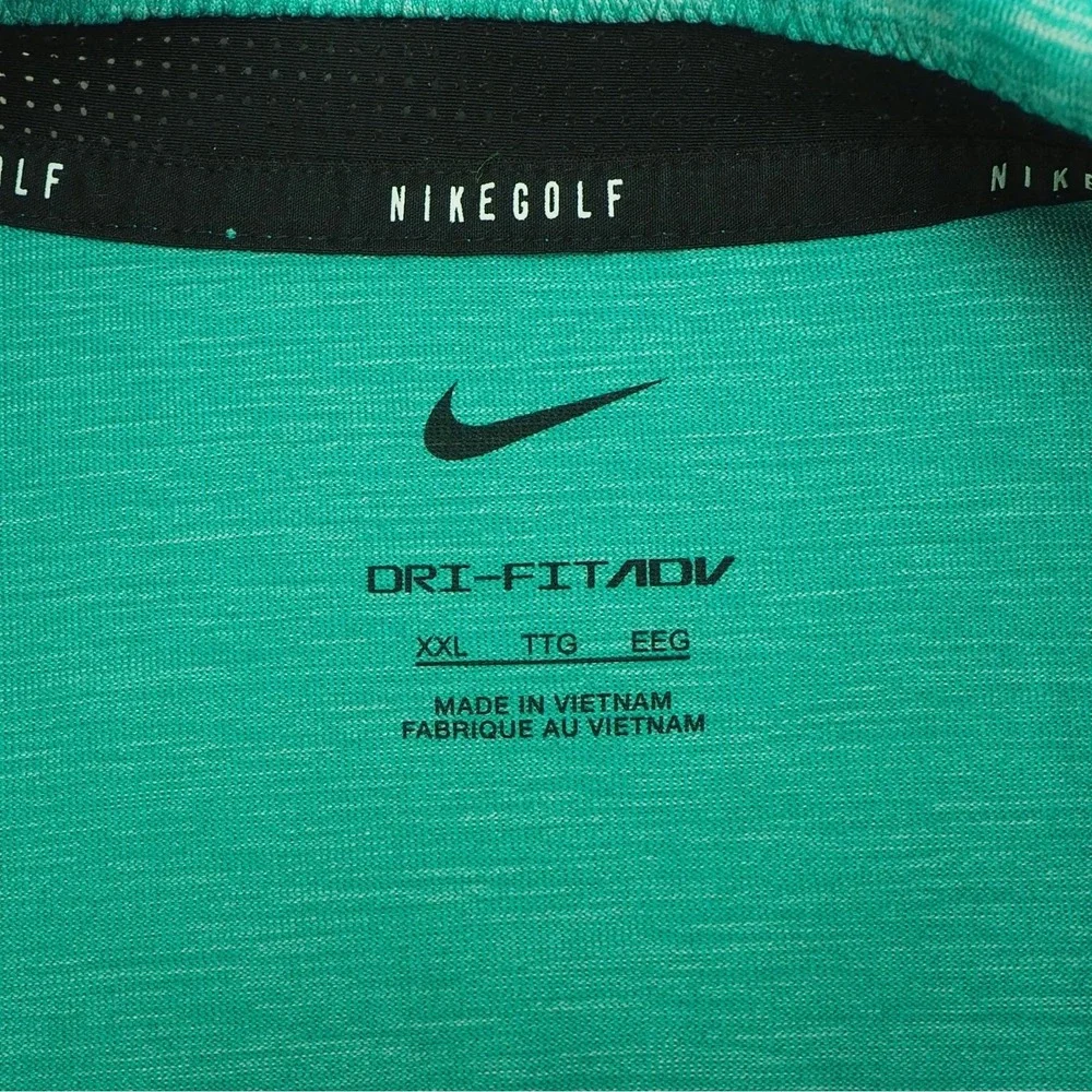 Nike Golf Dri-Fit ADV Vapor Engineered Polo Shirt Mens 2XL XXL Green Jacquard
